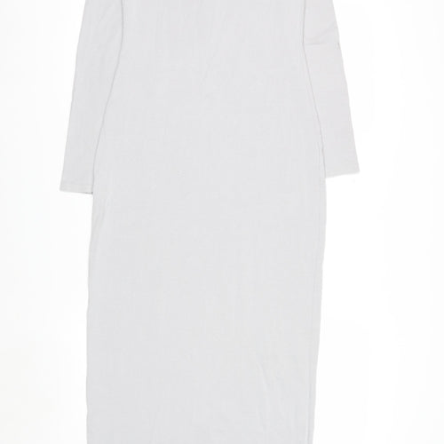 Boohoo Women’s Grey Long Sleeve Bodycon Maxi Dress Size 12