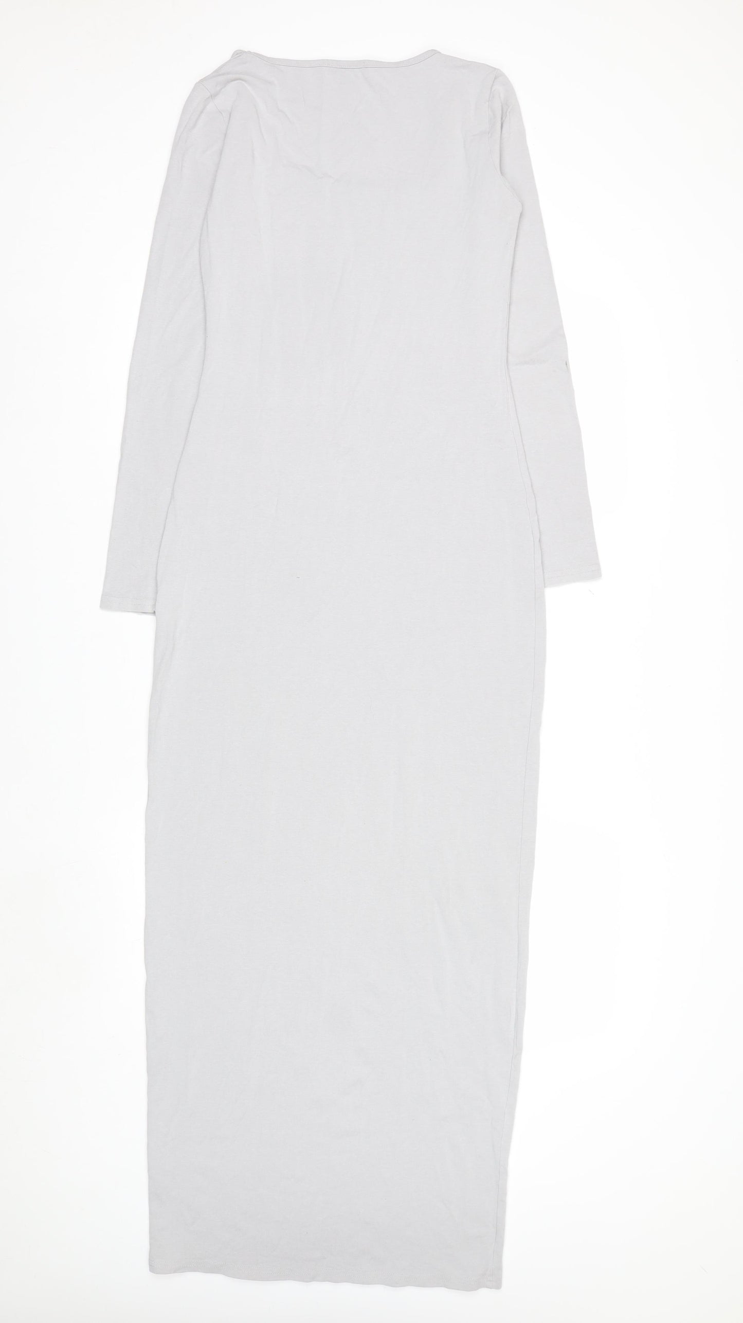 Boohoo Women’s Grey Long Sleeve Bodycon Maxi Dress Size 12
