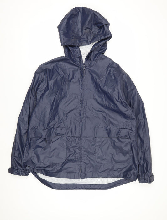 Clipper Mist by London Fog Men's Blue Waterproof Hooded Rain Coat L