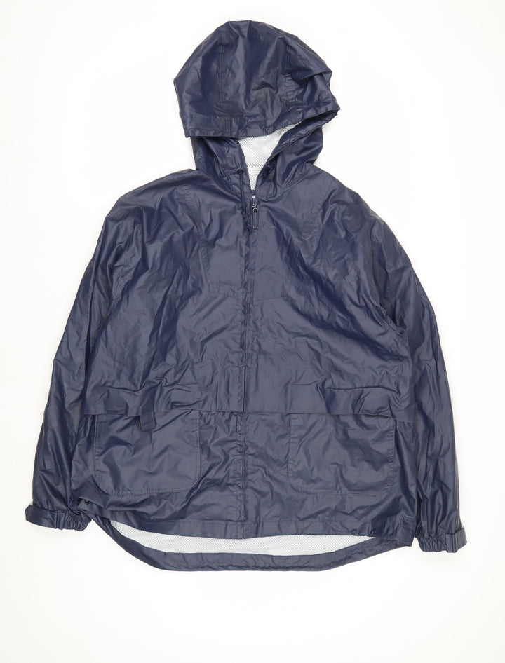 Clipper Mist by London Fog Men's Blue Waterproof Hooded Rain Coat L