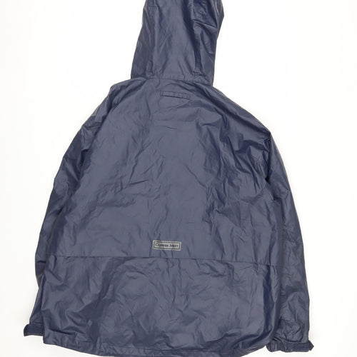 Clipper Mist by London Fog Men's Blue Waterproof Hooded Rain Coat L