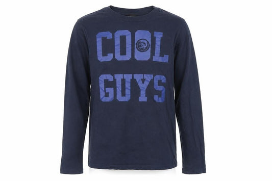 Diesel Boys Blue 12 Years Long Sleeve Cotton Graphic T-Shirt