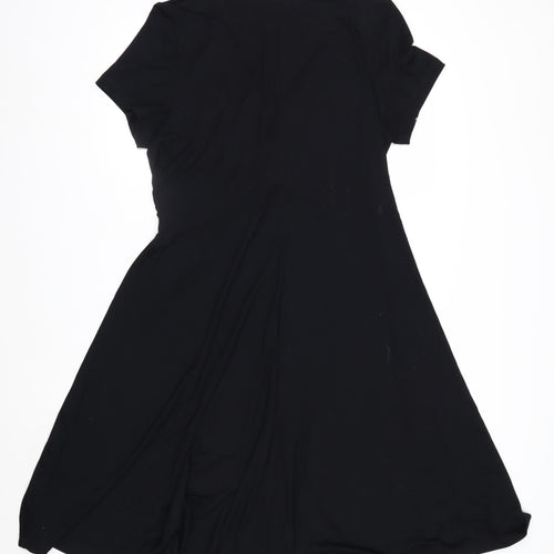 BODYFLIRT Women’s Black V-Neck Twist Front A-Line Dress Size L
