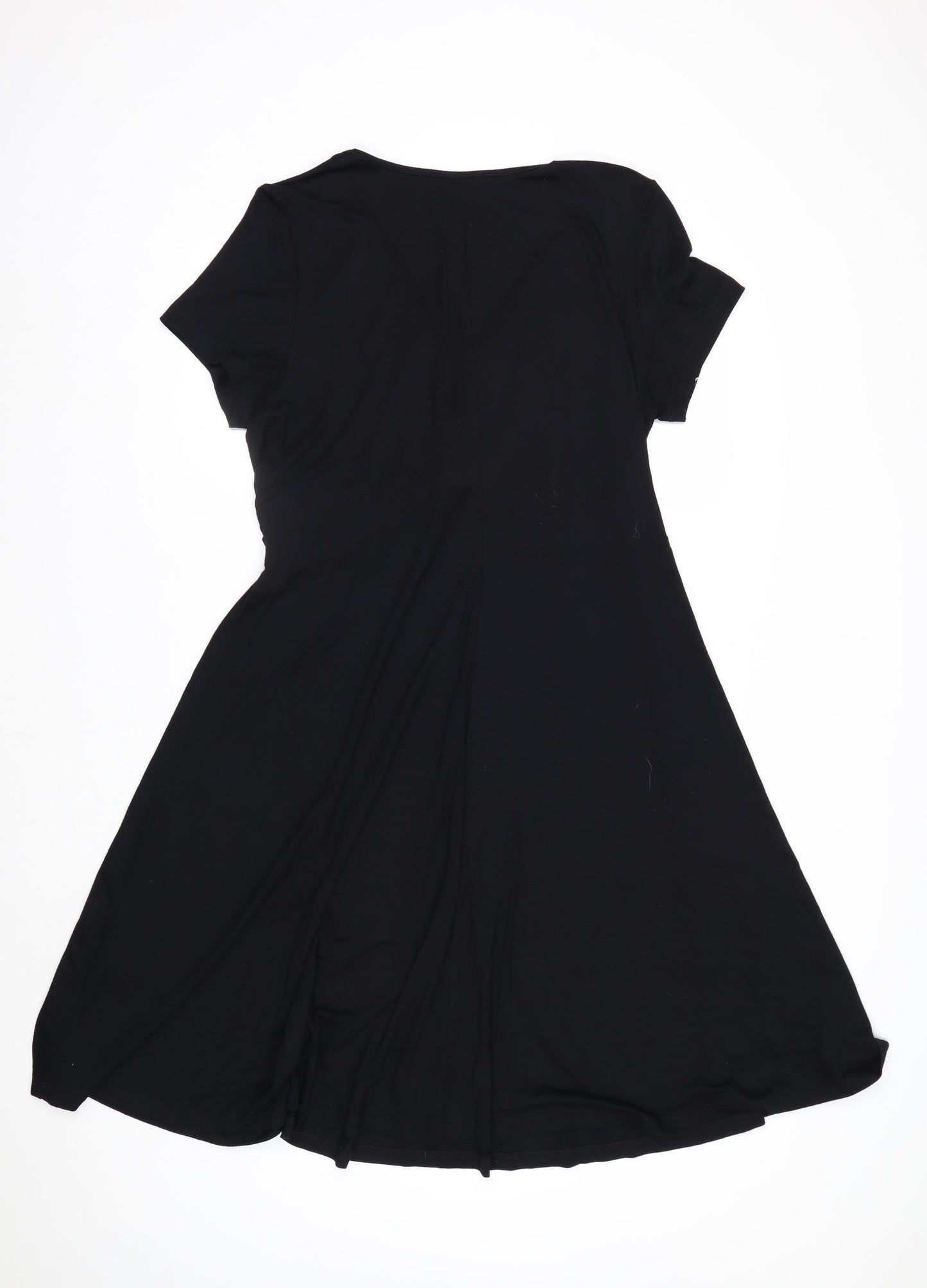 BODYFLIRT Women’s Black V-Neck Twist Front A-Line Dress Size L