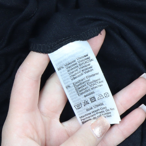 BODYFLIRT Women’s Black V-Neck Twist Front A-Line Dress Size L