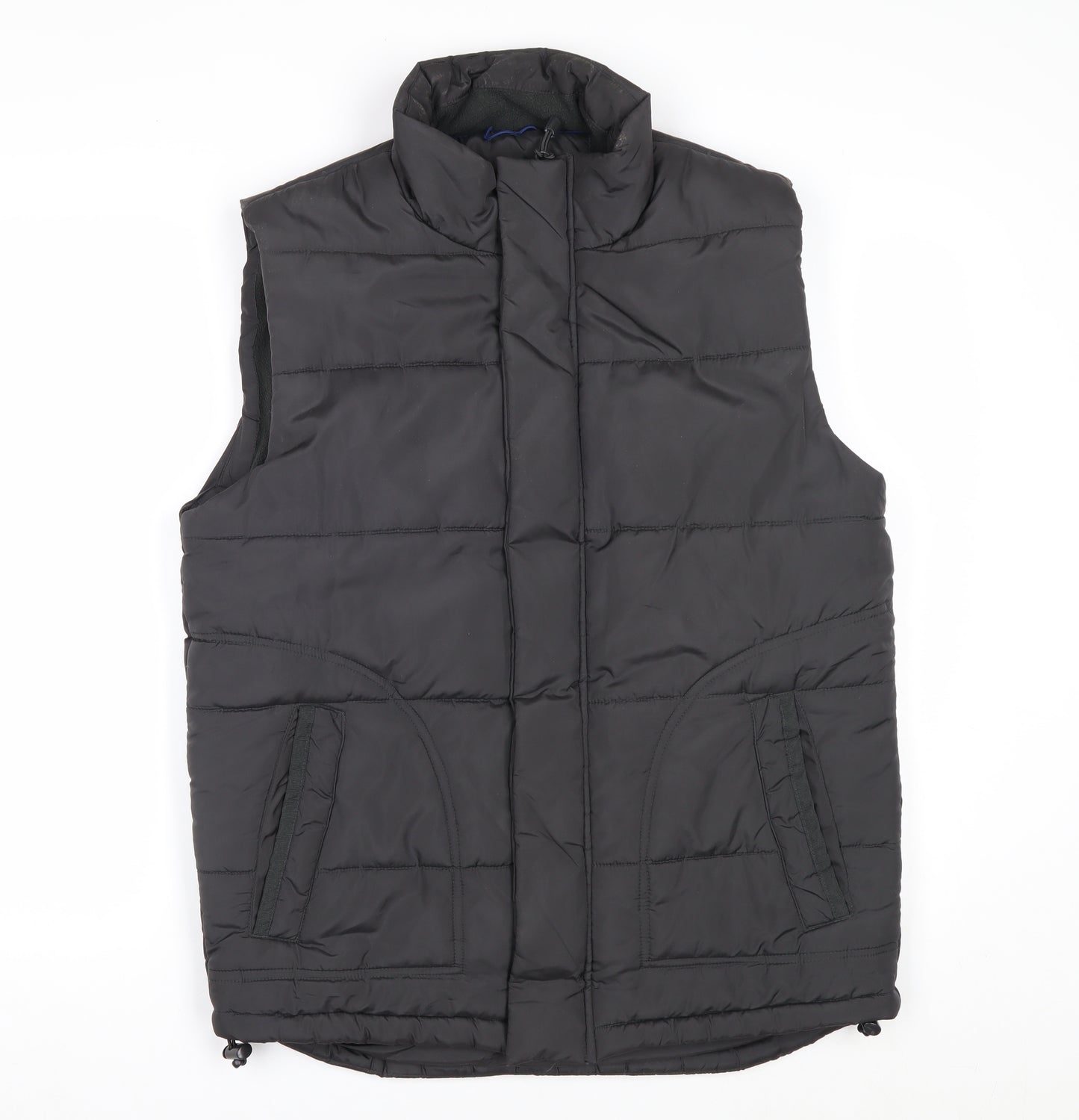 TU Men's Black Puffer Waistcoat Small Regular Fit Polyester