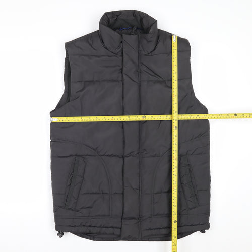 TU Men's Black Puffer Waistcoat Small Regular Fit Polyester