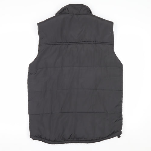 TU Men's Black Puffer Waistcoat Small Regular Fit Polyester