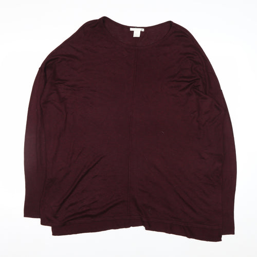 H&M Women's Red Relaxed Fit Knit Pullover Jumper Size 12