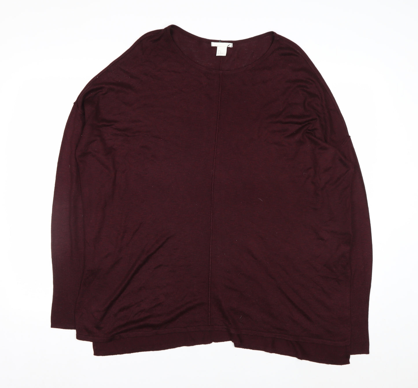 H&M Women's Red Relaxed Fit Knit Pullover Jumper Size 12