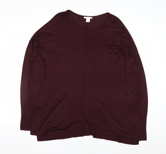 H&M Women's Red Relaxed Fit Knit Pullover Jumper Size 12