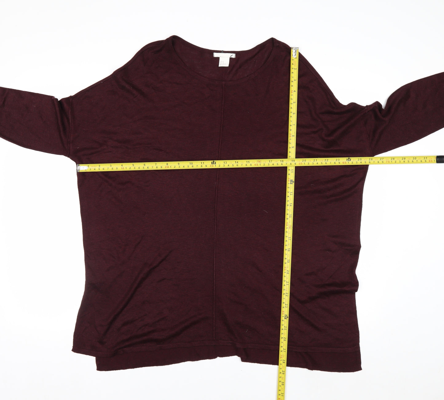 H&M Women's Red Relaxed Fit Knit Pullover Jumper Size 12