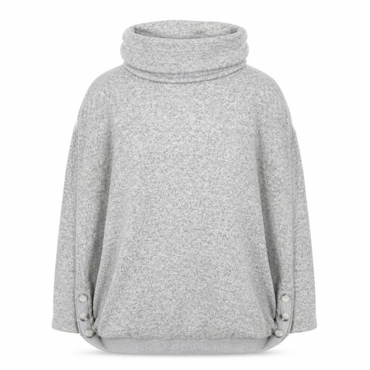Front view of Phase Eight Women’s Grey Roll Neck Knit Jumper, size UK 14