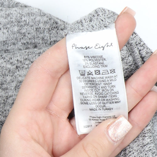 Phase Eight Women’s Grey Roll Neck Knit Jumper Size 14