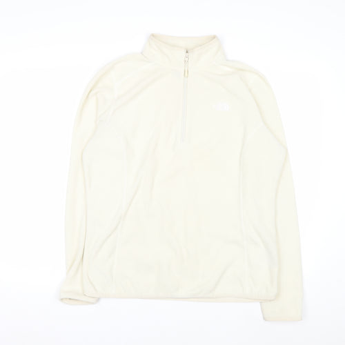 The North Face Women Ivory Fleece Pullover Sweatshirt XL Warm Zip Neck