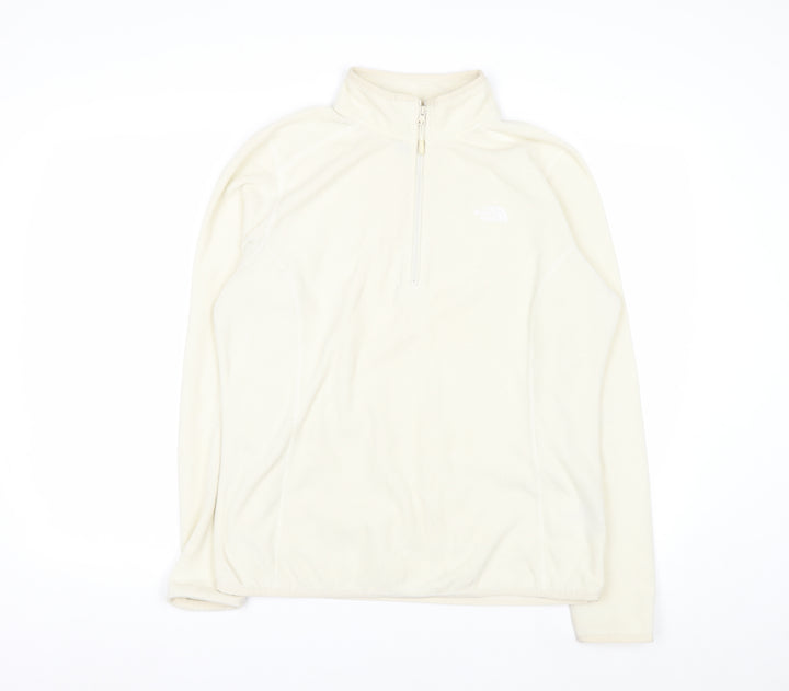 The North Face Women Ivory Fleece Pullover Sweatshirt XL Warm Zip Neck
