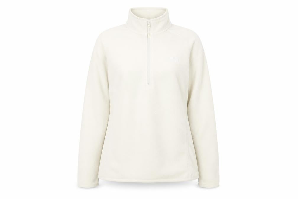 The North Face Women Ivory Fleece Pullover Sweatshirt XL Warm Zip Neck