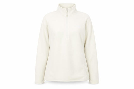 Front view of The North Face Women Ivory Fleece Pullover Sweatshirt XL Warm Zip Neck
