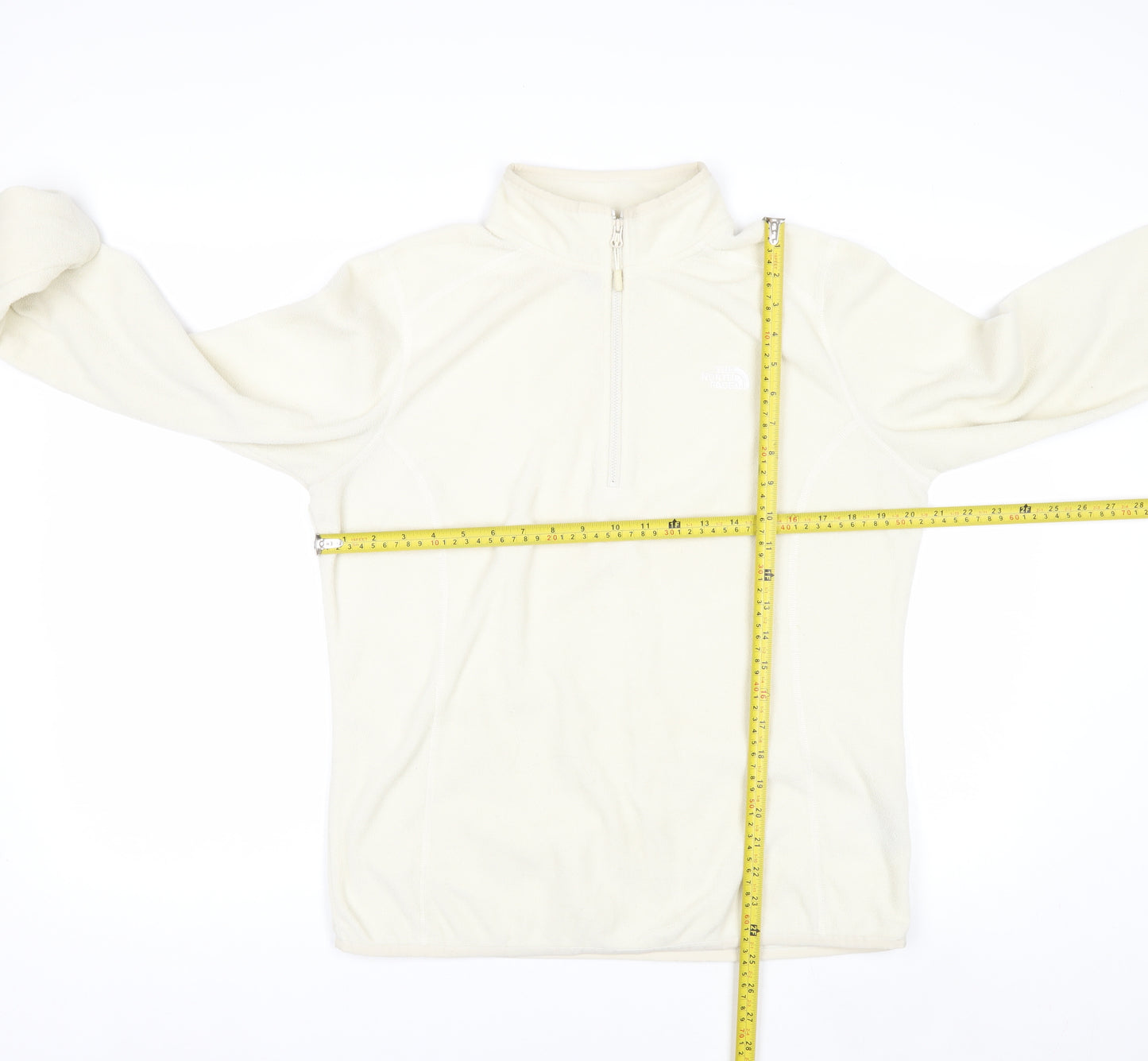 The North Face Women Ivory Fleece Pullover Sweatshirt XL Warm Zip Neck