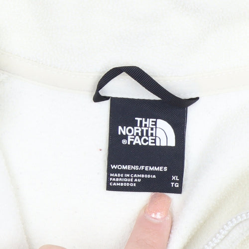 The North Face Women Ivory Fleece Pullover Sweatshirt XL Warm Zip Neck