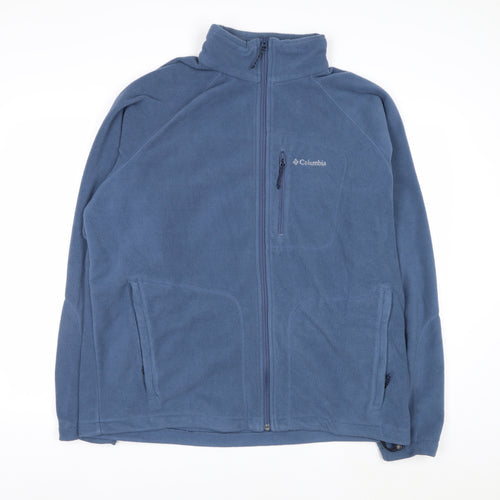 Columbia Men's Blue Full Zip Fleece Sweatshirt XL Outdoor Hiking