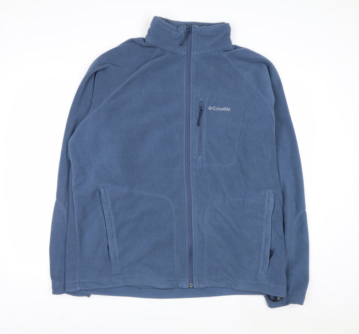 Columbia Men's Blue Full Zip Fleece Sweatshirt XL Outdoor Hiking