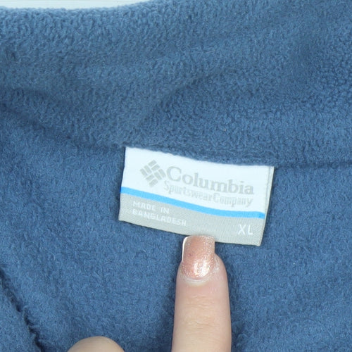 Columbia Men's Blue Full Zip Fleece Sweatshirt XL Outdoor Hiking
