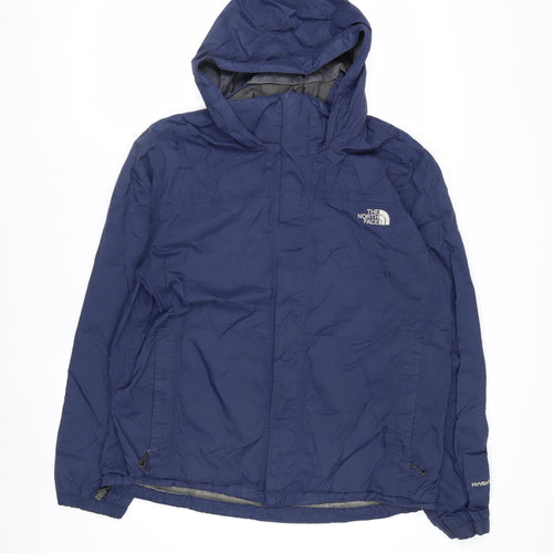 The North Face Men's Blue Waterproof Hooded Rain Jacket M