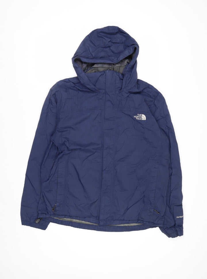 The North Face Men's Blue Waterproof Hooded Rain Jacket M