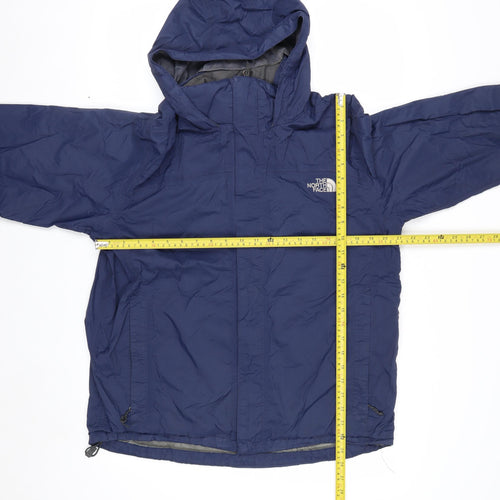 The North Face Men's Blue Waterproof Hooded Rain Jacket M