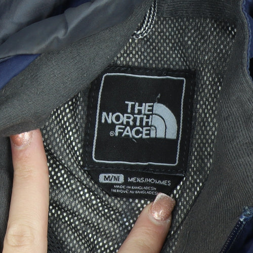 The North Face Men's Blue Waterproof Hooded Rain Jacket M