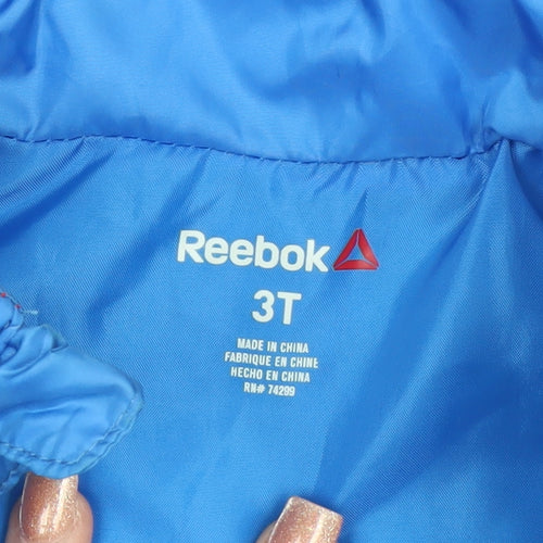 Reebok Boys Blue Padded Bodywarmer 3 Years Polyester Zip Vest
