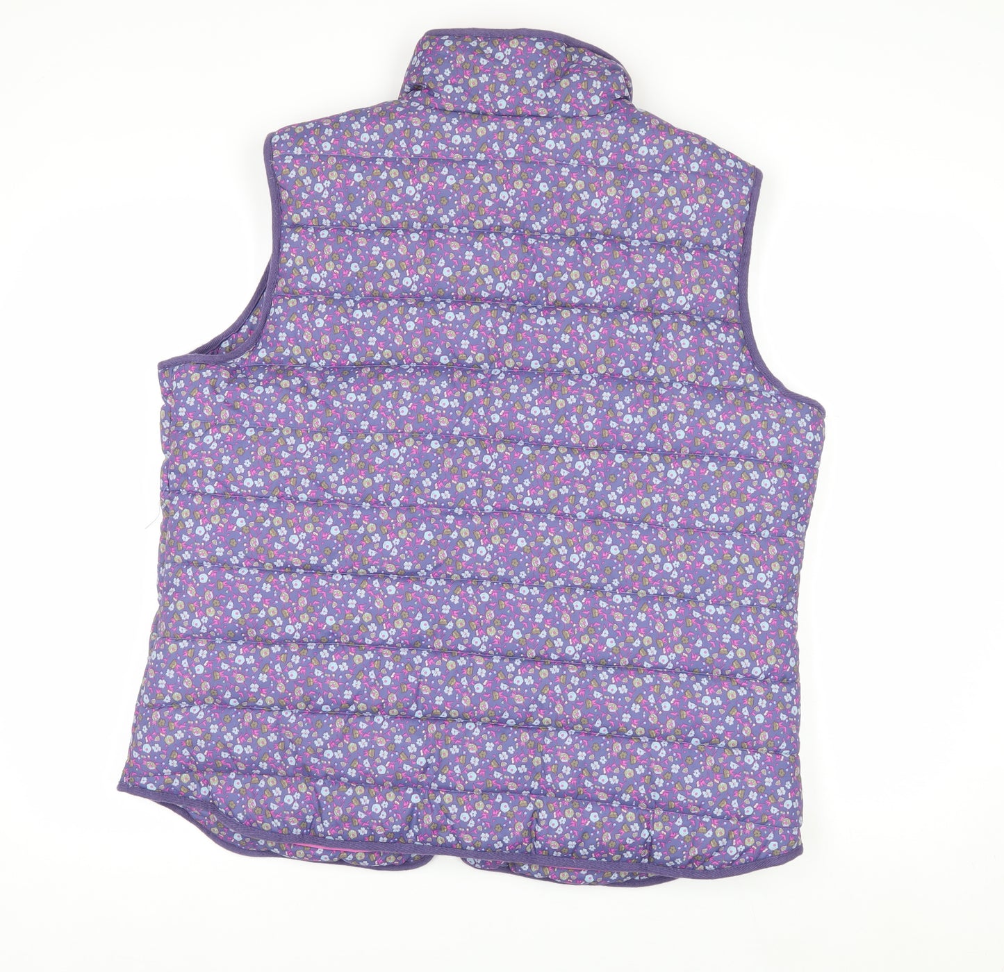 Tu Women’s Purple Floral Padded Waistcoat Size 18 Full Zip