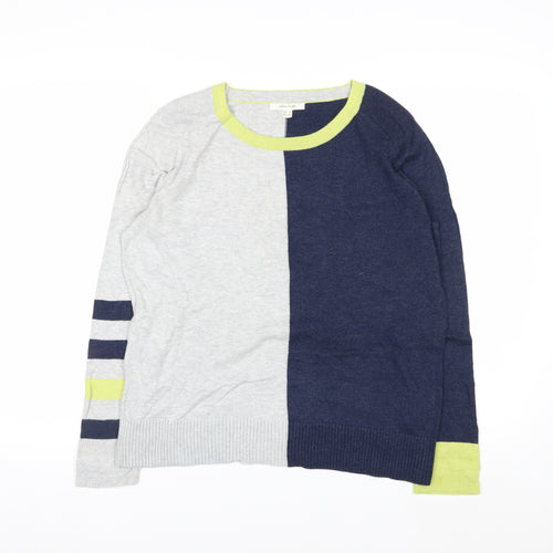 White Stuff Women's Multicoloured Crew Neck Pullover Jumper UK 12