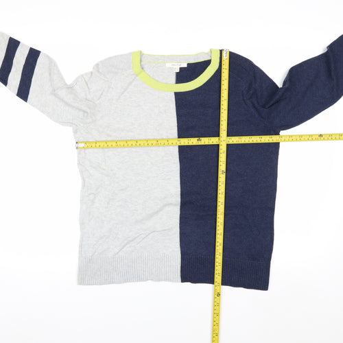 White Stuff Women's Multicoloured Crew Neck Pullover Jumper UK 12