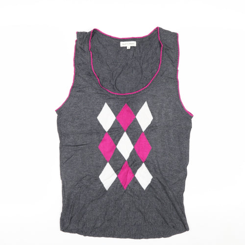 Austin Reed Women’s Grey Argyle Sleeveless Knit Vest M