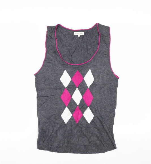 Austin Reed Women’s Grey Argyle Sleeveless Knit Vest M