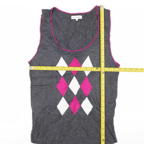 Austin Reed Women’s Grey Argyle Sleeveless Knit Vest M