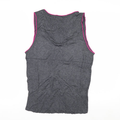 Austin Reed Women’s Grey Argyle Sleeveless Knit Vest M