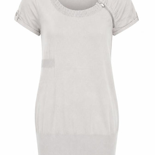 Karen Millen Women's Beige Short Sleeve Scoop Neck Pullover Jumper Size 12