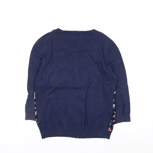 Urban Rose Women's Navy Floral Cardigan Medium Cotton Blend