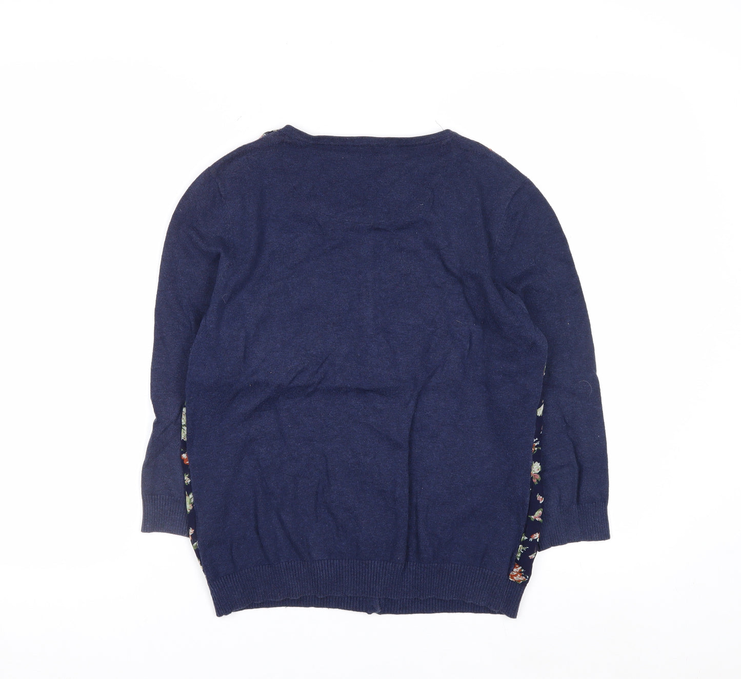 Urban Rose Women's Navy Floral Cardigan Medium Cotton Blend
