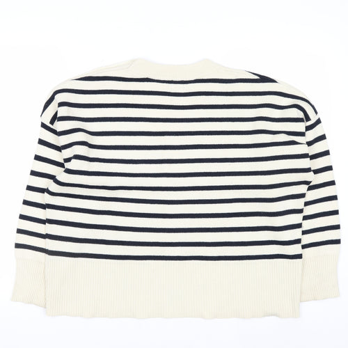 Kin by John Lewis Women Ivory Striped Pullover Jumper M