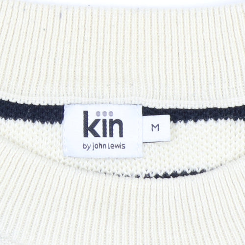 Kin by John Lewis Women Ivory Striped Pullover Jumper M