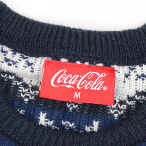 Coca-Cola Men's Blue Christmas Pullover Jumper M Winter Knit