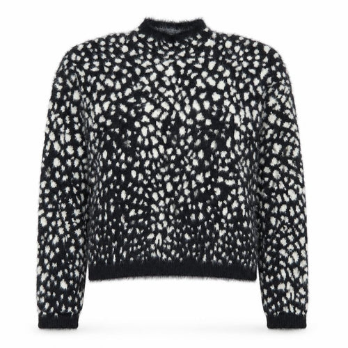 Marks and Spencer Women’s Black Animal Print Fluffy Jumper Size M