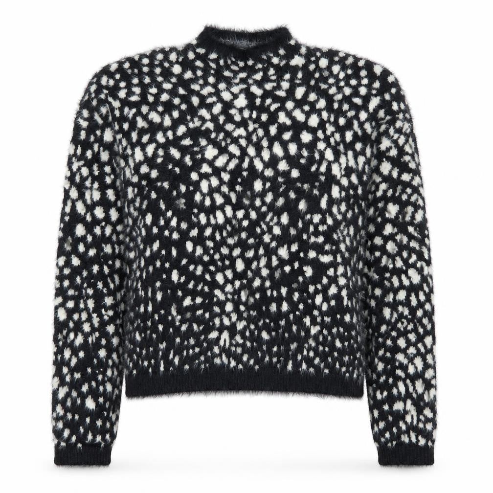 Marks and Spencer Women’s Black Animal Print Fluffy Jumper Size M