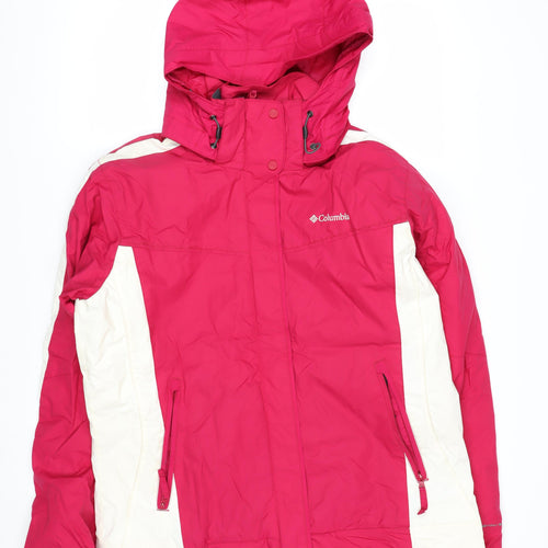 Columbia Women's Pink Waterproof Ski Jacket L Hooded Outdoor Coat
