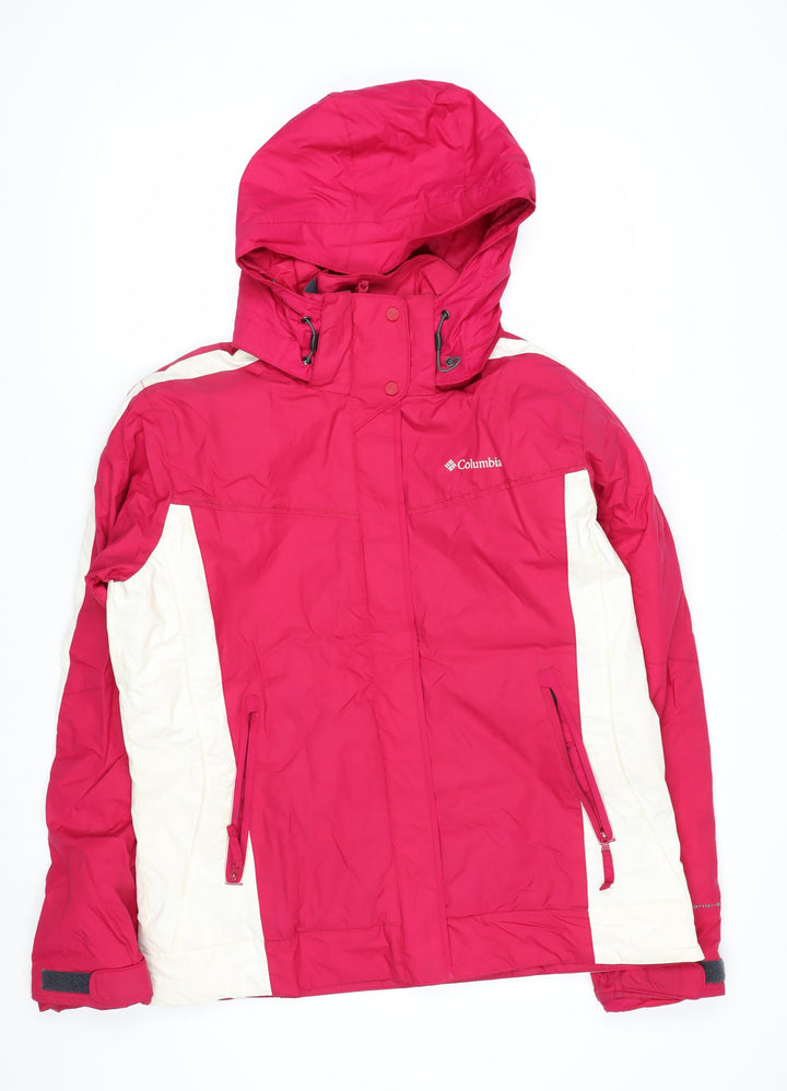 Columbia Women's Pink Waterproof Ski Jacket L Hooded Outdoor Coat