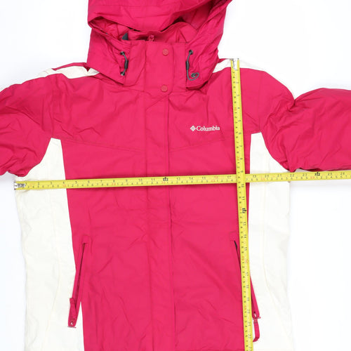 Columbia Women's Pink Waterproof Ski Jacket L Hooded Outdoor Coat